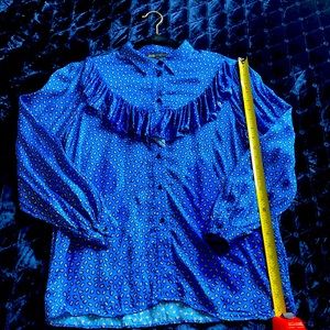 MAJE Silk blouse with ruffle.